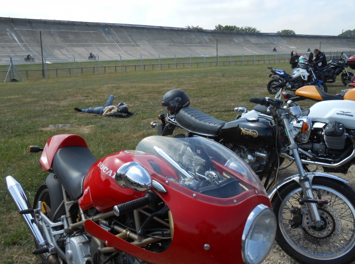 Cafe racer Montlhery Paris France motorcycle tour -